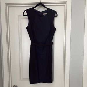 Banana Republic Black Sheath Midi Dress Crew Neck Sleeveless